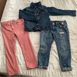 Lot for girls size 4/4T: Old Navy jeans, Polo Ralph jeans, Old Navy denim jacket